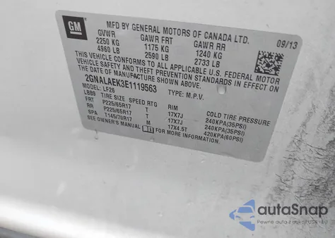 2014 Chevrolet Equinox Ls from USA, damaged, VIN 2GNALAEK3E1119563